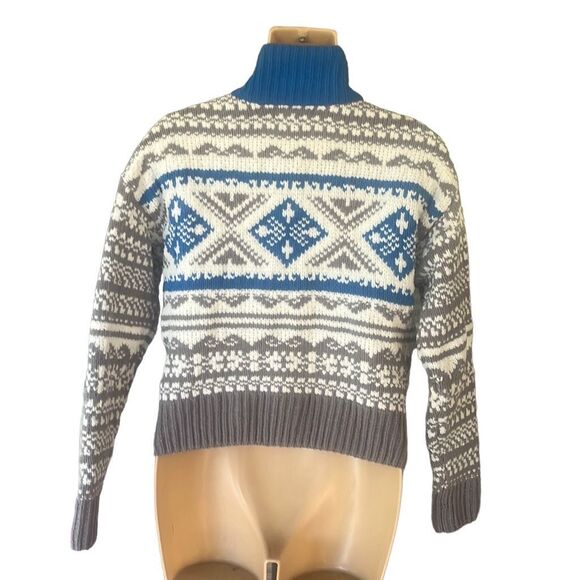 Urban Outfitters Scout Shrunken Snowflake Zip Front Sweater Women’s XS - Picture 3 of 7